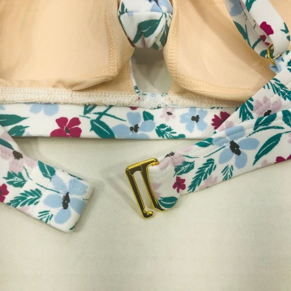 Kona Sol Women's Size Small Knot Front Padded Bikini Swim Top Floral NWOT - Picture 3 of 10